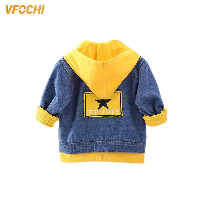 Джинсовая куртка VFOCHI для девочек 6 цветов модная с капюшоном детская одежда