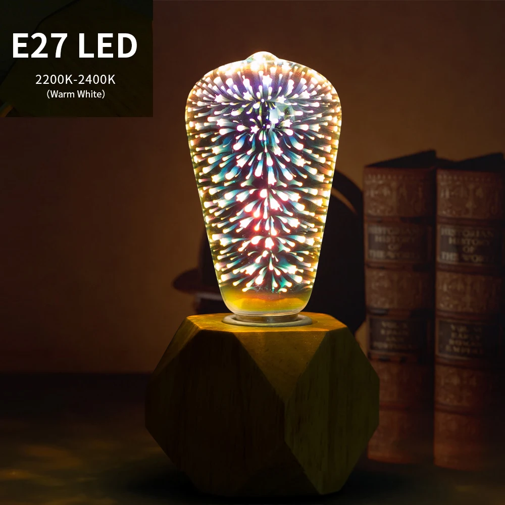 

E27 3D Colourful Star LED Bulb Fireworks Effect 220V Lamp Decoration Novelty Light For Bedroom Holiday Wedding Party