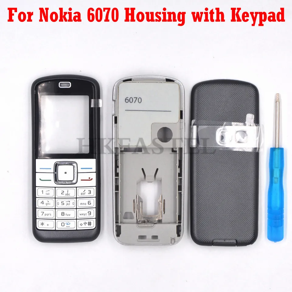 Для Nokia 6070 полный корпус мобильного телефона передняя сторона с задней крышкой батареи+ английский/Иврит Клавиатура