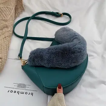 

Elegant Female Plush Tote Bag 2019 Winter Fashion New Quality PU Leather Women's Designer Handbag Vintage Shoulder Crossbody Bag