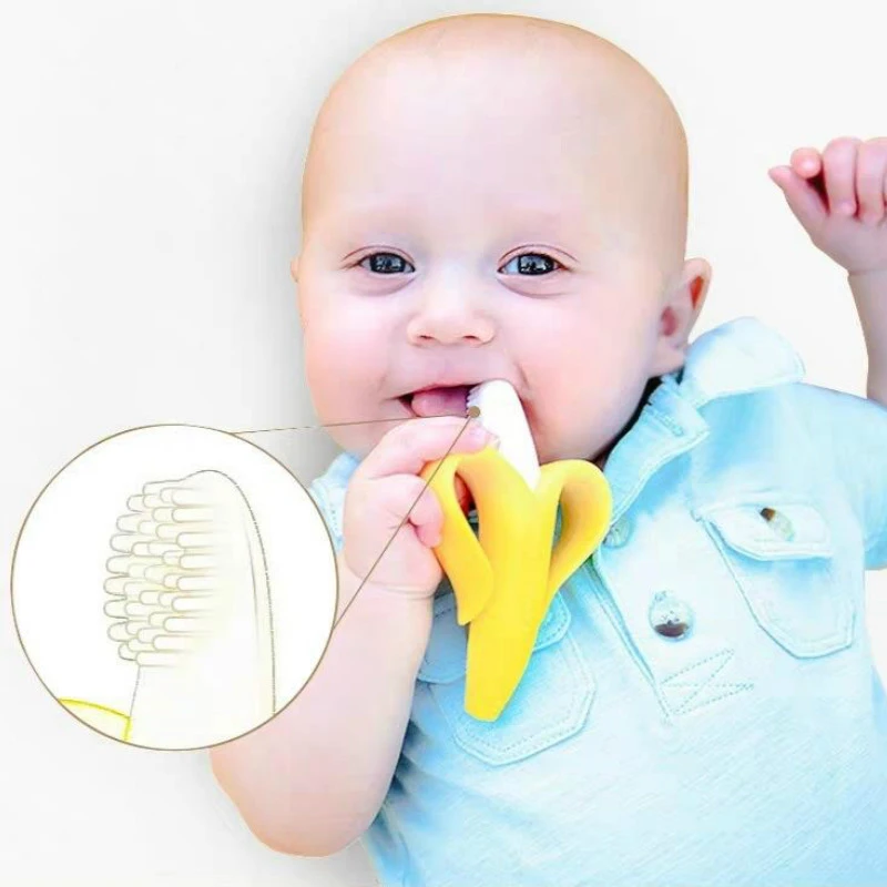 banana teething brush