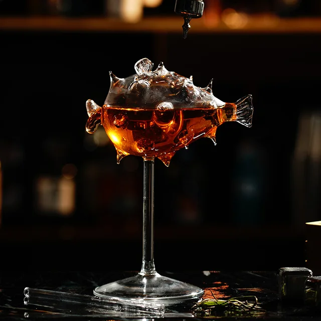 Creative Cocktail Glass - Mushroom/Swan/Rose/Octopus/Bird Design Cocktail Glass, Novelty Drink Cup for KTV Bar Night Party 2