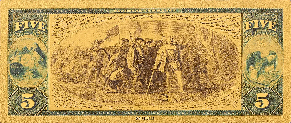 Собирайте памятные монеты 1875 долларов США 5 долларов США банкноты 24k позолоченные рождественские пластиковая фоторамка бумажные подарки 2 шт/партия