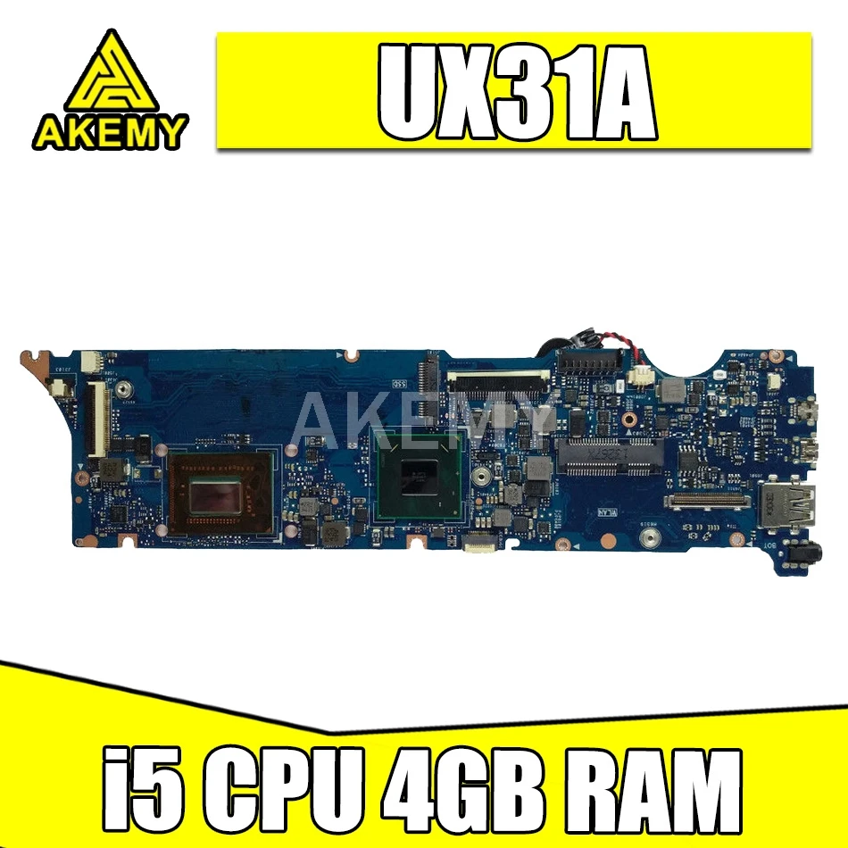 UX31A материнская плата i5 4GB для Asus UX31A2 Материнская ноутбука Тест 100% ОК|Материнские