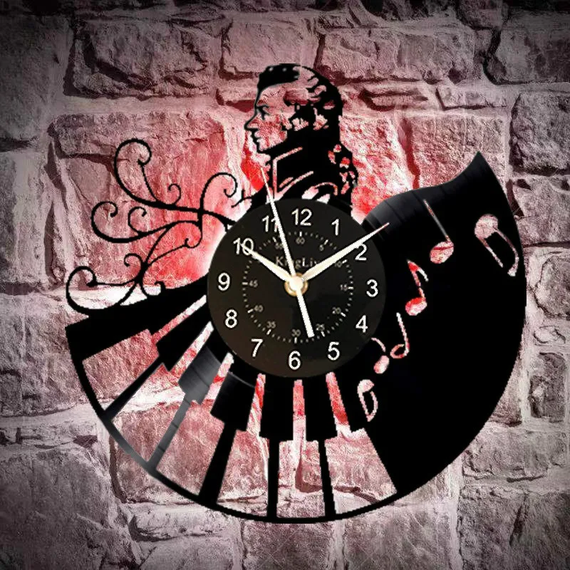 

Wall Clock Musician Vinyl Record Clocks Classic Retro Time Handmade Clock Wall Art Decor(size: 30 cm in diameter, color: Black)