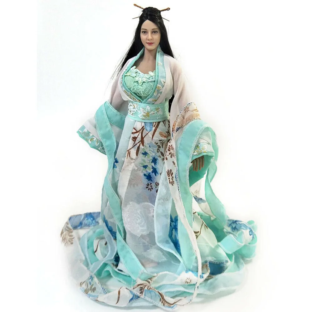 

IN STOCK 1/6 Female Green Ancient Style Dress Han Clothes Fit 12'' PH TBL UD Figure Body