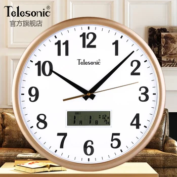 

Calendar Classic Gold Wall Clock Living Room Luxury Mute Clocks Wall Simple Modern Design Wall Clock Quartz Zegar Scienny AA50ZB