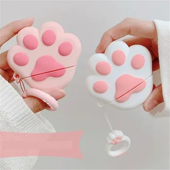 

Lovely Cat Footprint Wireless Earphone Case For Apple AirPods Silicone Charging Headphones Cases For Airpods Protective Cover