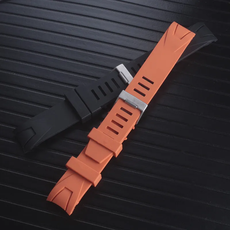 

Watchband 20mm 22mm Black Orange Silicone Rubber Watch Strap Bands Waterproof Watchband Belt Accessories