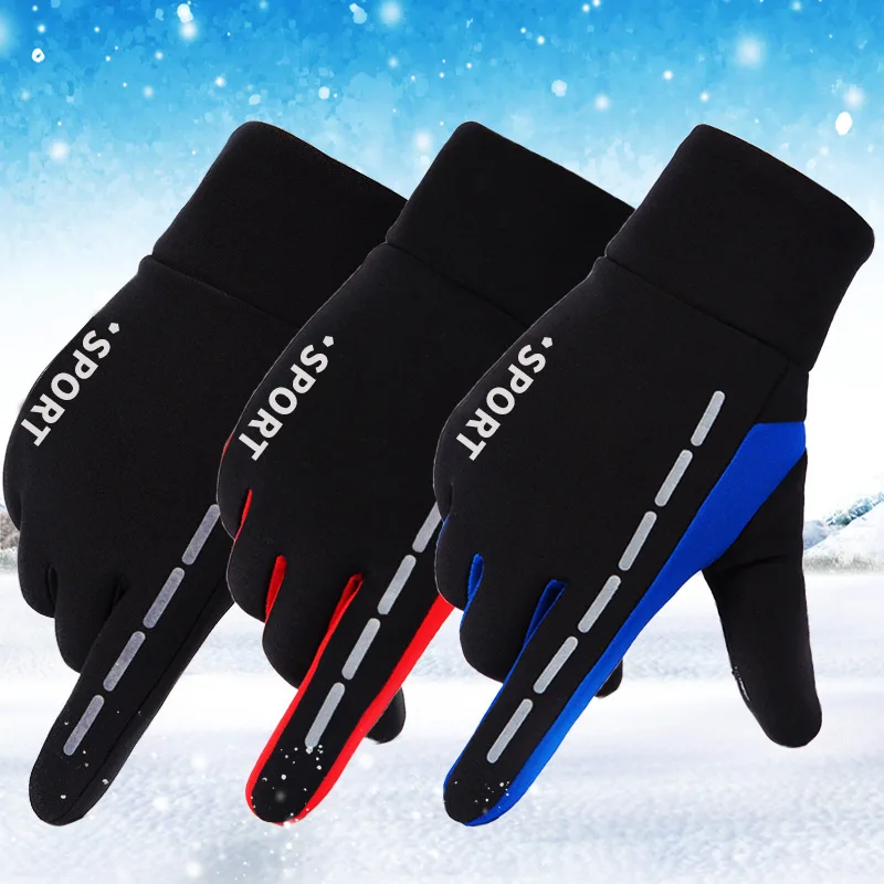 

Outdoor Gloves Men's Winter Warmth Touch Screen Windproof Riding Women's Reflective Sport Fleece Waterproof Ski Guantes Gimnasio