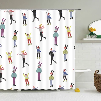 

High Quality Washable Bathroom Curtains Cartoon Animal Child Shower Curtain Polyester Bath Screens Home Decoration With Hooks