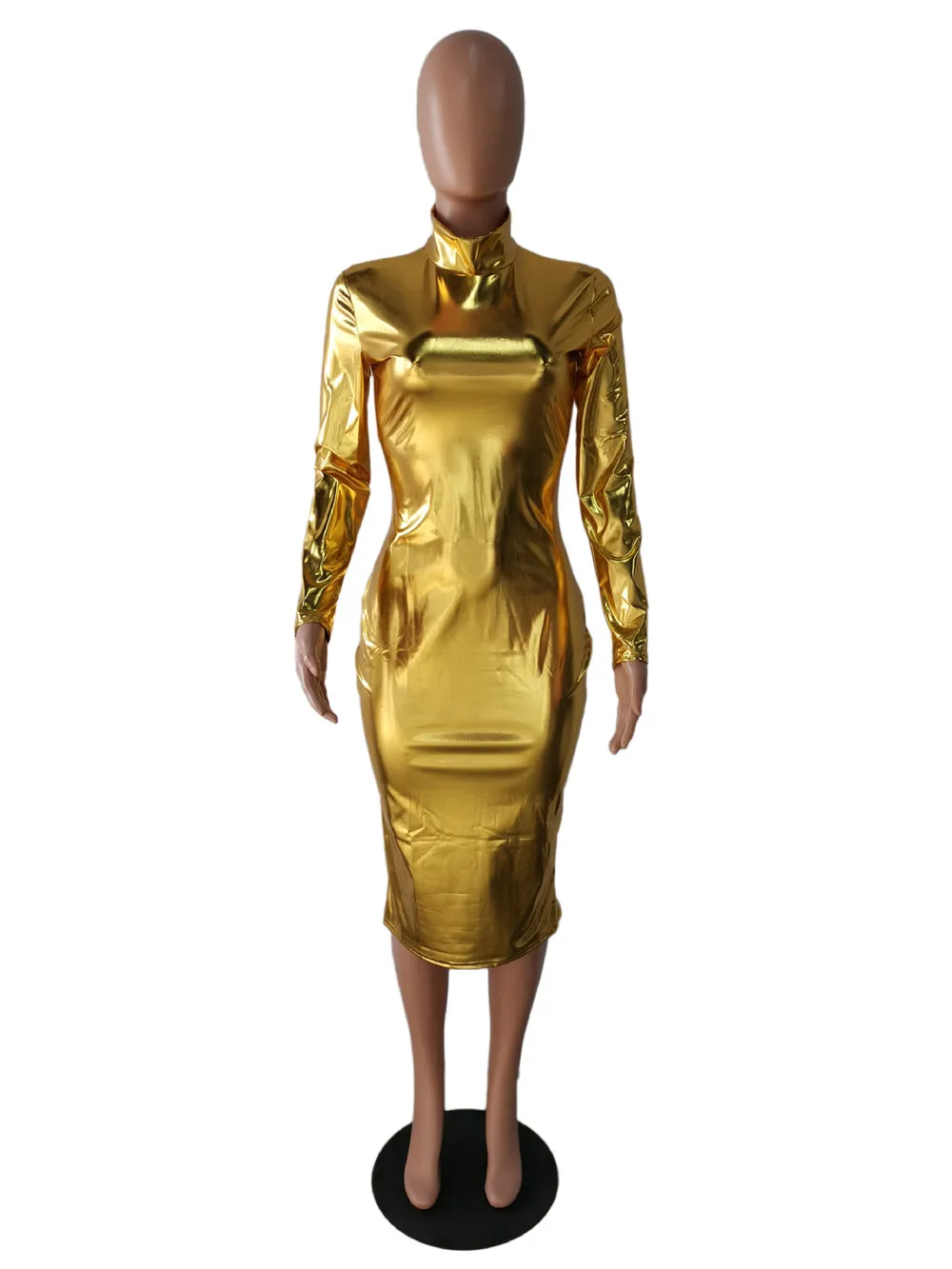 Metallic Club Party Dress Women 