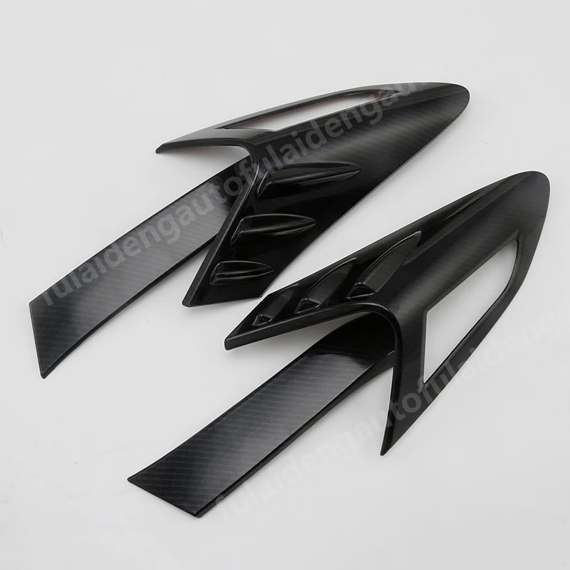 Carbon fiber ABS Для Toyota CHR C-HR- углеродное волокно ABS хром Автомобильный задний фонарь лампа Декор крышка отделка автомобиля Стайлинг Аксессуары - Цвет: Carbon fiber ABS