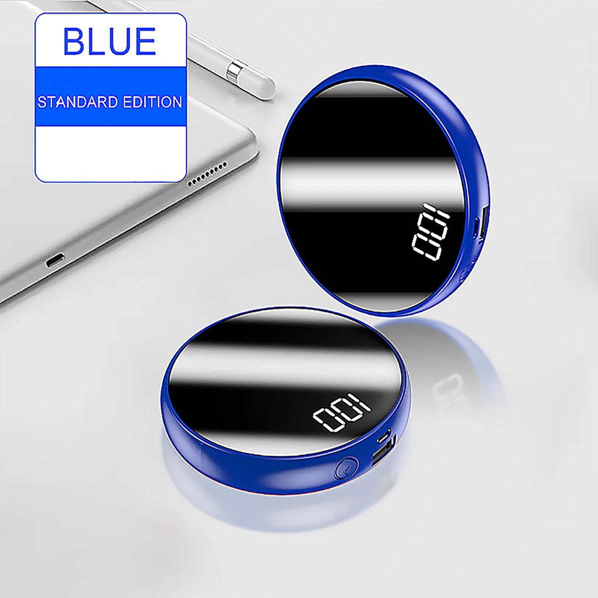 Blue-4000mAh Mi ni power Bank, 10000 мА/ч, для iPhone X, Xiaomi mi, power bank, Pover Bank, зарядное устройство, два порта Usb, внешняя батарея, повербанк, портативный - Цвет: Blue-4000mAh