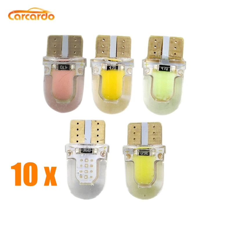 

Carcardo T10 W5W Car LED Light COB LED Car Bulb W5W 12V LED Car Light W5W Clearance Lamp Silica Gel Car Marker Light Dome Lamp
