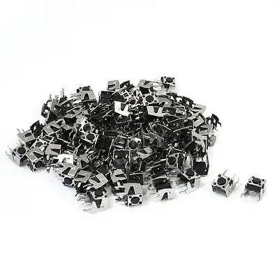 

100 x Right Angle Mounting Tactile Tact Switch SPST NO 6 x 6 x 4.3mm