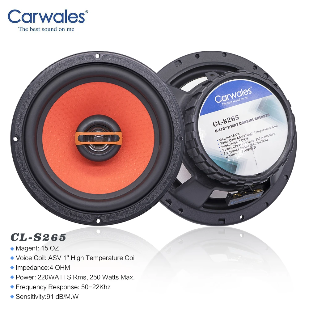 Carwales 6.5 Inch 2-way Rear Door Coaxial Speaker 250w Car Speaker Set  Tweeter Auto Sub Woofer Audio System Loud Speaker For Car - Speakers -  AliExpress