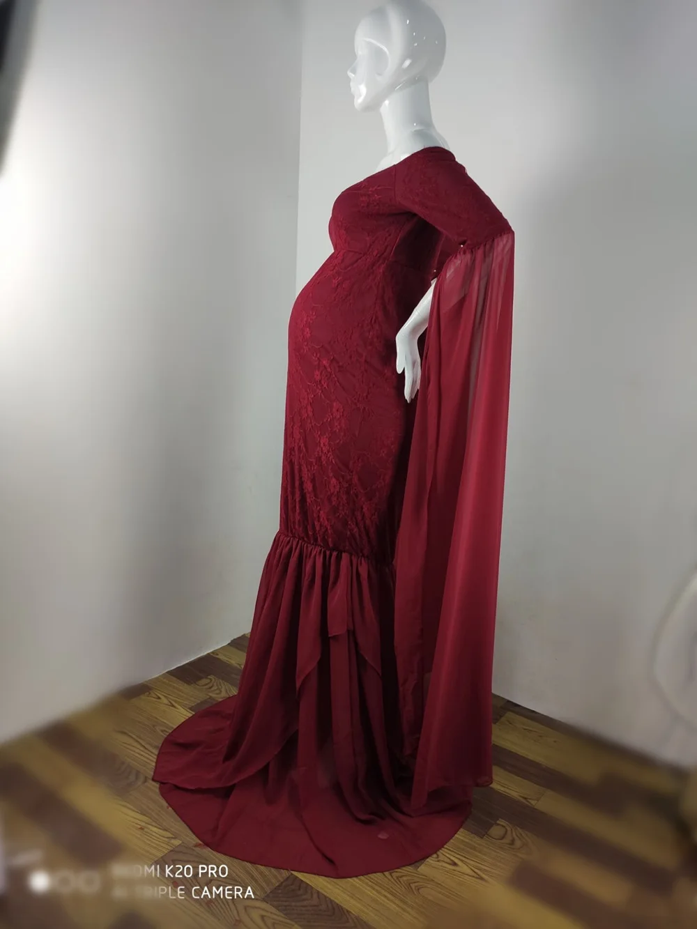 Mermaid Maternity Photography Props Dresses Lace Long Pregnancy Dress Ruffles Pregnant Women Maxi Maternity Gown For Photo Shoot (4)