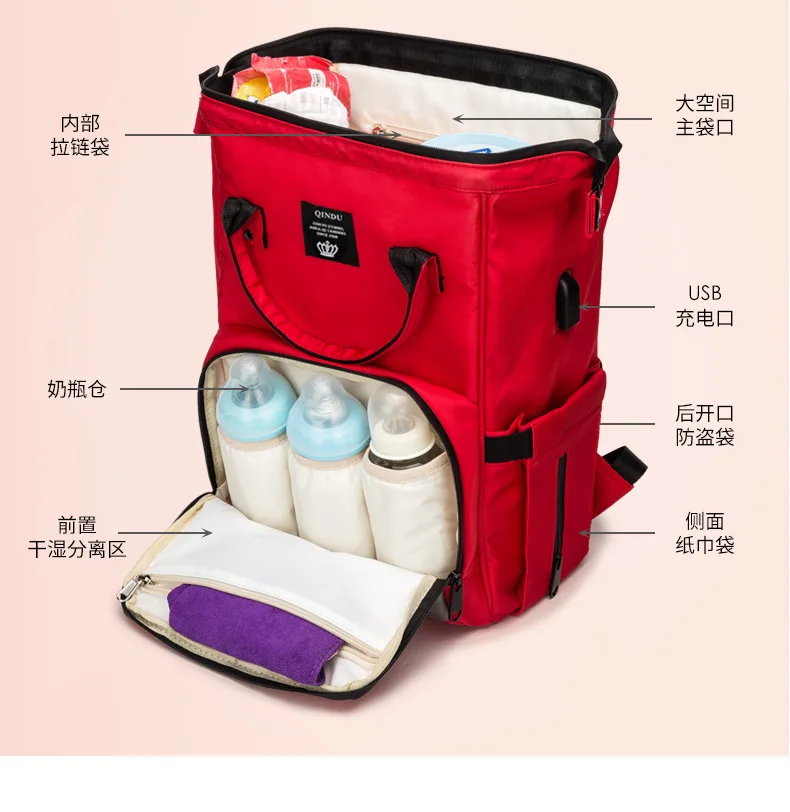 Модная мам, рюкзак детской коляски, сумка многофункциональная, большая емкость портативная, водонепроницаемая, сумка беременных рюкзак для путешествий органайзер для коляски сумка халява сумка в роддом