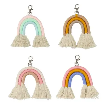 

Rainbow Tassel Ornament Keychain Weaving Wall Hanging Pendant Kids Room Decor