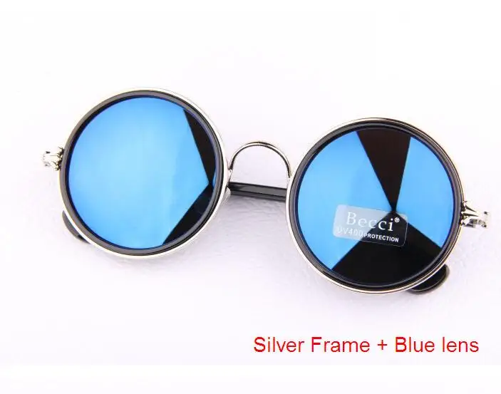 M42 красочные Винтажные Солнцезащитные очки женские круглые солнцезащитные очки с покрытием солнцезащитные очки стимпанк A De Sol Feminino Gafas - Цвет линз: Silver Blue