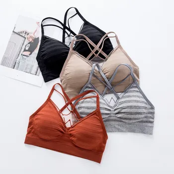 

2020 Women Hollow Out Bras Beauty Back Tank Women Underwear Top Summer Bra Sexy Female Back Bra Seamless Wire Free Underwear