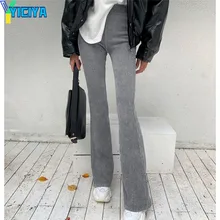 

Vintage Y2K Skinny Joggers Streetwear 2021 YICIYA Casual Corduroy Long Broek Women Tall Tails Outgoing Broek Mode Multicolor