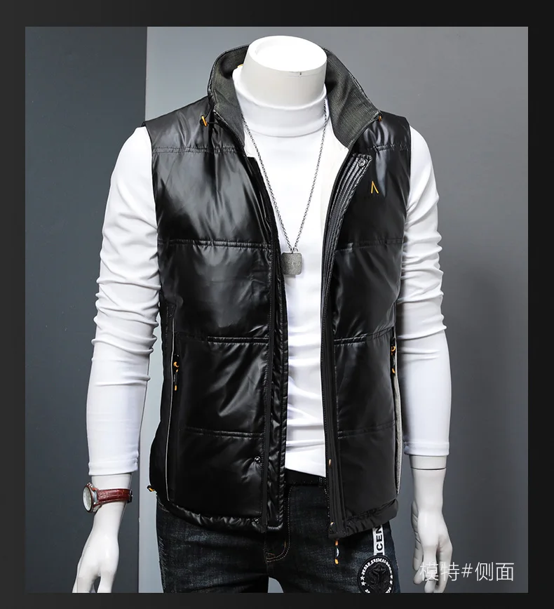 Men Jacket Vest Brand New Winter 90% White Duck Down Vest Men's Waistcoat Warm Short Sleeveless Vests Jacket Coat M-3XL