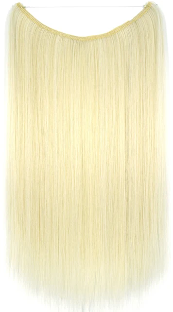 TOPREETY Heat Resistant Synthetic Hair 100gr Silky Straight Elasticity Invisible Wire Halo Hair Extensions 8006 1001-613