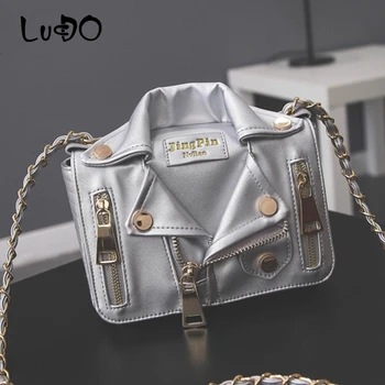 

Fashion European Bag Designer Brand Motorcycle Bag Women Cool Jacket Shaped Mini Handbags Clothing Rivet Crossbody Shoulder Bags