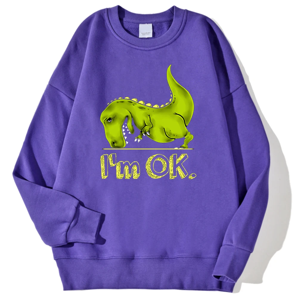 T Rex is OK милая мужская толстовка с принтом из мультфильма осенняя свободная