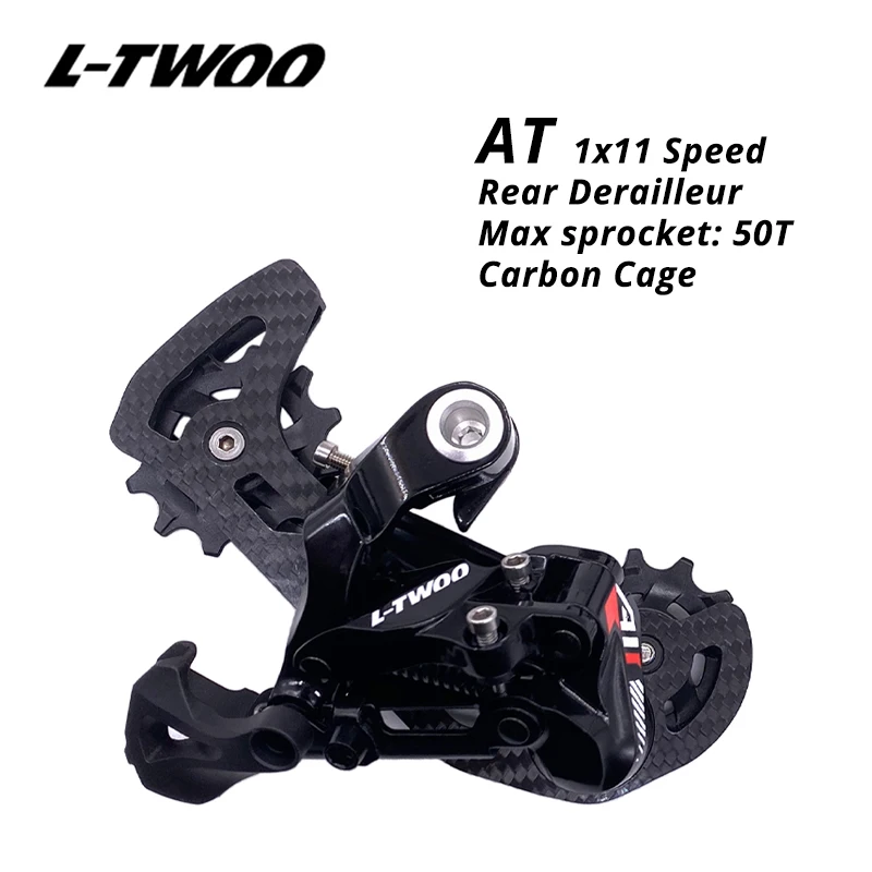 LTWOO AT 1x11S 11 S 11 speed Groupset рычаг переключения передач и задний переключатель карбоновая клетка для MTB части велосипеда 46T 50T 52T - Цвет: Rear Derailleur