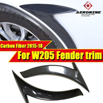 

For Mercedes Benz W205 C-Class Carbon Side Fender Vent Trim Fit For Benz W205 2PCS Black Exterior Part Accessories 2015-2018