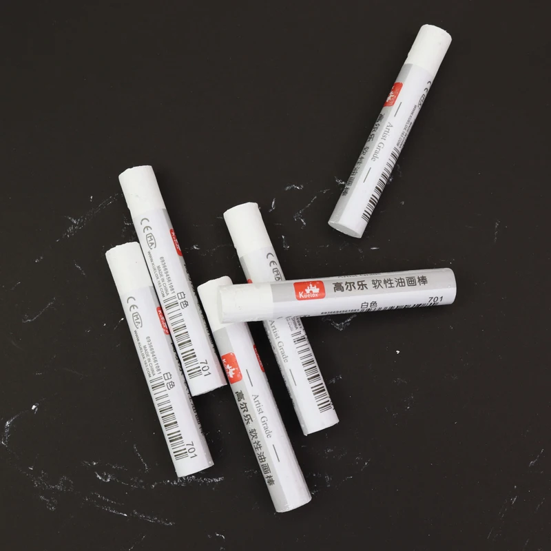 DELGREEN Kuelox Heavy Color Oil Painting Pastel White Colors 6 Pcs 1/2/3/4 Box Paint Graffiti Crayon Artist Students Supplies