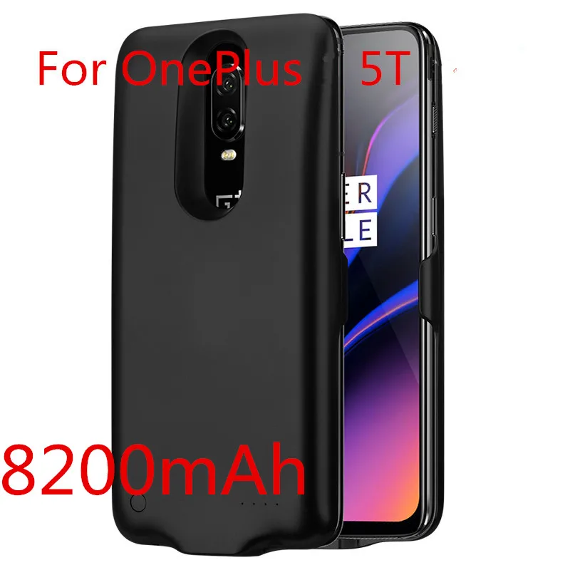 Тонкий чехол для OnePlus 5 5T 6 6T 7 7T 7Pro чехол для зарядного устройства 6000-8200mAh Чехол для зарядки аккумулятора - Цвет: black 4