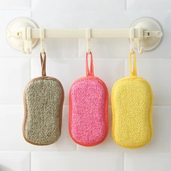Double Sided Sponge Kitchen Cleaning Towel Scouring Pads Anti Grease Absorbent Washing Dish Cloth Kitchen Accessories