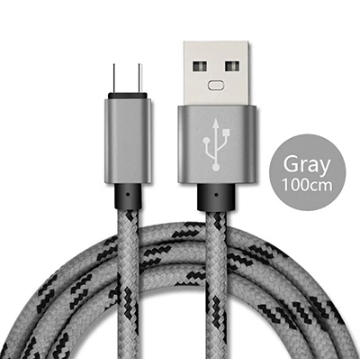 Gray USB Cable Нейлоновый плетеный 3 в 1 USB кабель type C Micro usb кабель для зарядки 8 Pin лента C type-C для iPhone samsung Xiaomi Redmi huawei Honor - Цвет: Gray USB Cable