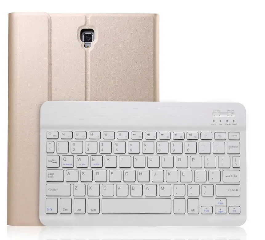 Ультра тонкий сплит беспроводной Bluetooth клавиатура кожаный чехол для Samsung Galaxy Tab A 10,5 T590 планшетные клавиатуры чехлы - Цвет: Gold