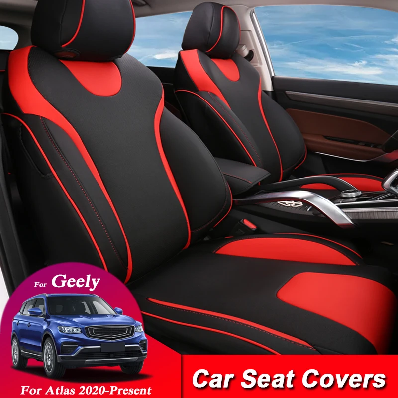Чехлы для автомобильных сидений, набор кожаных чехлов для Geely Atlas,-Н. В., автомобильные Чехлы, стильные Защитные подушки для сидений, внутренние аксессуары