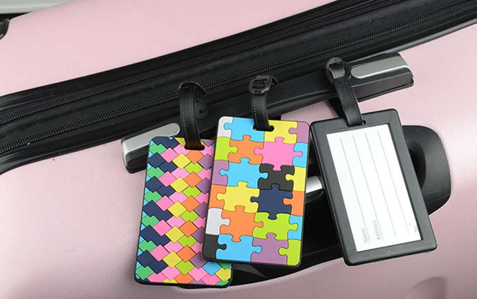 Портативный силикагель багажные бирки креативный чемодан ID адрес держатель квадратная головоломка багажная посадочная бирка ярлык дорожные аксессуары