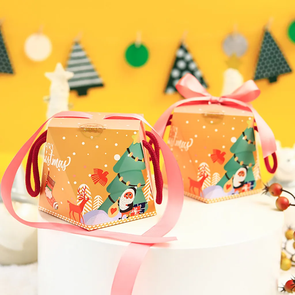 18pcs Box Paper Christmas Eve Safe Fruit Box Christmas Apple Gift Box Merry Christmas New Year Decorations Ornaments