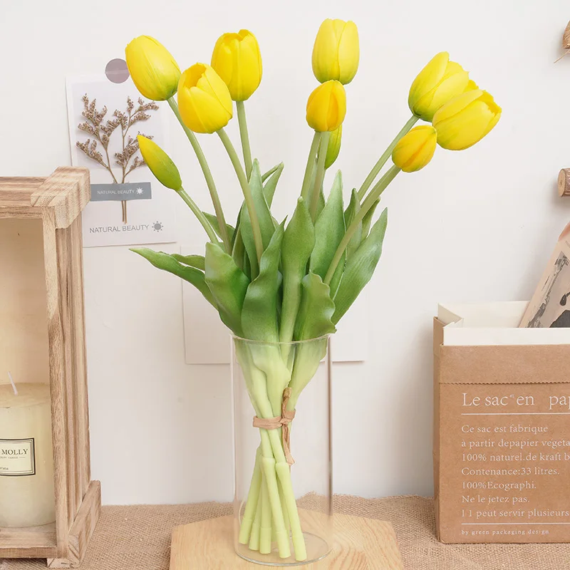 Meideli Artificial Tulips – 5-Pack Silk Tulips, Real Touch, 13.4 Inches Tall - View #5