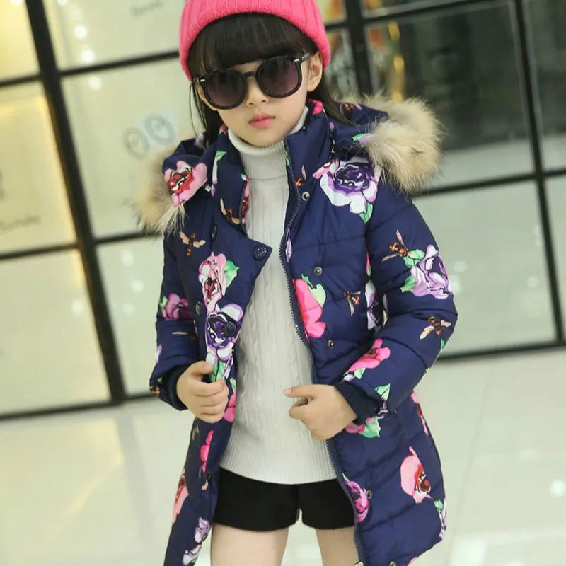 Зимняя Куртка парка для девочек плотные теплые пуховики для девочек, хлопковая стеганая куртка зимняя одежда для девочек Зимний комбинезон с капюшоном, верхняя одежда