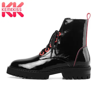 

KemeKiss Women Lace Up Ankle Boots 4 Colors Women Shoes Woman Platform Shoes Winter Boots Women Party Footwear Size 34-43