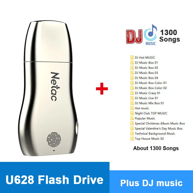 U628 plus DJ usb флешка флешки Флеш-накопитель Netac, 32 ГБ, 64 ГБ, 128 ГБ, Распознавание отпечатков пальцев, зашифрованный, USB флеш-накопитель, карта памяти для iphone 7, 8, ios13, флешка флэшка карта памяти презервативы usb 3.0 - Цвет: U628 plus DJ