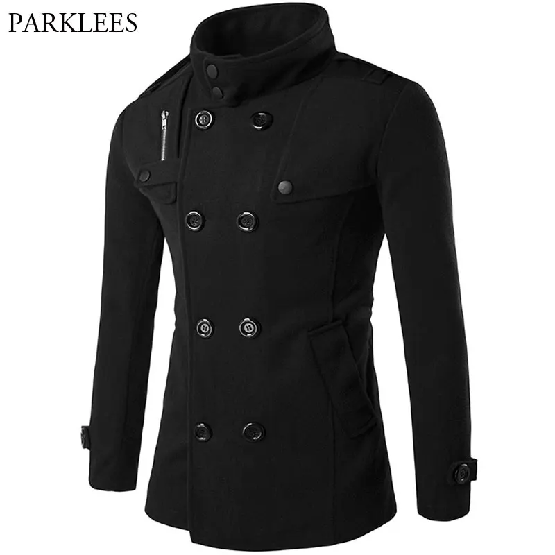 British Style Winter Coat Men 2017 Brand New Double Breasted Trench Coat Mens Casual Slim Fit Overcoat Jackets Manteau Homme British Style Winter Coat Men 2017 Brand New Double Breasted Trench Coat Mens Casual Slim Fit Overcoat Jackets Manteau Homme