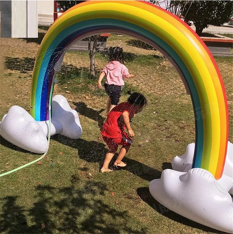 

Hot Sales PVC Inflatable Water Spouting Rainbow Arch Bridge TPU Children Summer Outdoor Water Toys