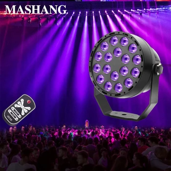 

LED Violet Black Light DMX512 Stage Light UV Projector Spotlight Dj Disco Effect 18 Leds Sound Activated Ultraviolet Par Light