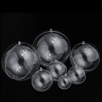 

Different Small Size Diameter=3cm 4cm 5cm 6cm High Transparent Plastic Hollow Ball Ornament Candy Box Hanging Christmas Globe