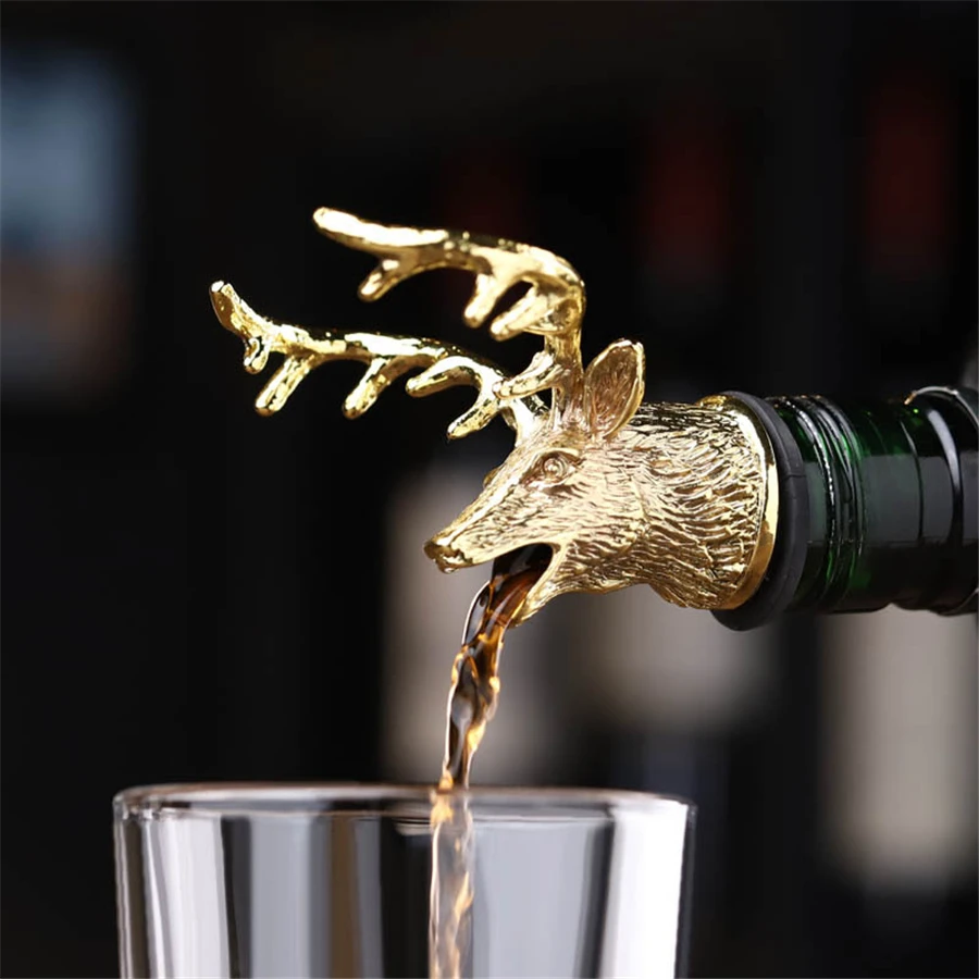 Golden BESTONZON Cervo testa vino pourer animale bottiglia tappo creativo vino aeratore per bar party Restaurant 